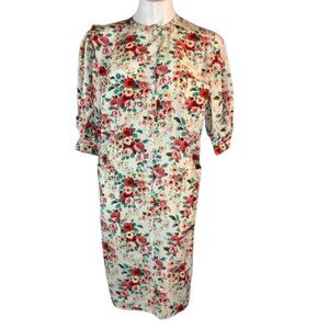 UNGARO Solo Donna 100% Silk Floral Day Dress 38 4 cottagecore
